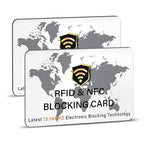 2 Pack RFID Blocking Card for Credit Debit ID Card (White WM)