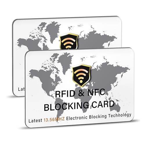 2 Pack RFID Blocking Card for Credit Debit ID Card (White WM)
