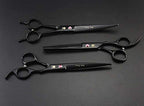 7" Dog Grooming Scissors Set with Rhinestone Accent (Black Painting)