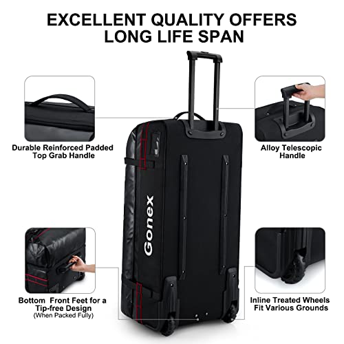 Rolling Duffle Bag with Wheels (Black / 33 inch)