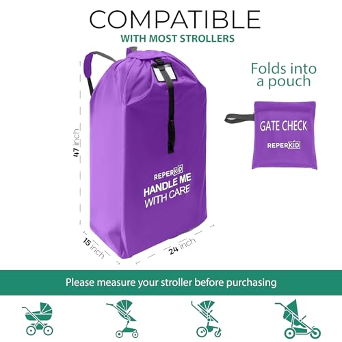 Large Stroller Travel Bag for Airplane (Purple / Large Stroller Bag)
