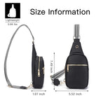 Sling Bag for Women Vegan Leather Small Fanny Pack Crossbody Bags Chest Bag for Women Black (2-black)