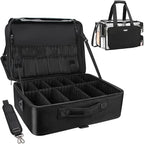 Extra Large Makeup Case and Clear Makeup Bag (Black with Clear Bag / Extra Large)