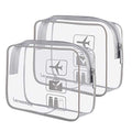 Clear Toiletry Bag TSA Approved Quart Size Travel Carry On (Gray / 2 Pack)