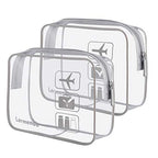 Clear Toiletry Bag TSA Approved Quart Size Travel Carry On (Gray / 2 Pack)