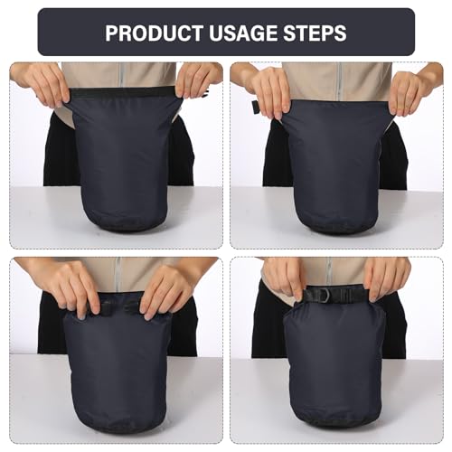 6 Pcs Waterproof Dry Bag Set for Kayaking & Camping (Black)