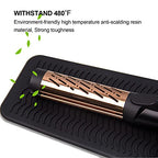 ANGENIL Silicone Heat Resistant Travel Mat Pouch for Titanium Ceramic Flat Iron, Hair Straightener Professional and Curler 2 in 1, Curling Wand, Crimper Hair Iron Tools, Food Grade Silicone, Black