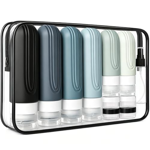 20 Pack Travel Bottles for Toiletries (Grey)
