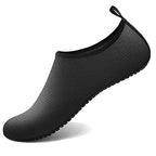Water Shoes Women Men Barefoot Aqua Socks Quick (11.5-12.5 Women/10.5-11.5 Men / Black-w083)