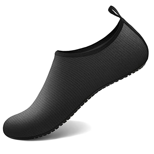 Water Shoes for Women Men Quick (8.5-9.5 Women/7.5-8.5 Men / Black-w083)