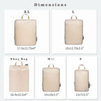 6 Set Ultralight Compression Packing Cubes Packing Organizer for Travel Accessories Luggage Suitcase Backpack (Cream70D / Cloth Pattern)