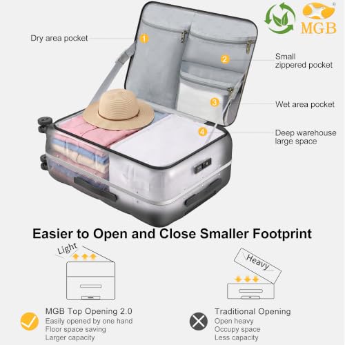 26 Inch Large Checked Luggage Hardside Suitcases Top Open Charcoal Grey (26 Inch / Charcoal Grey)