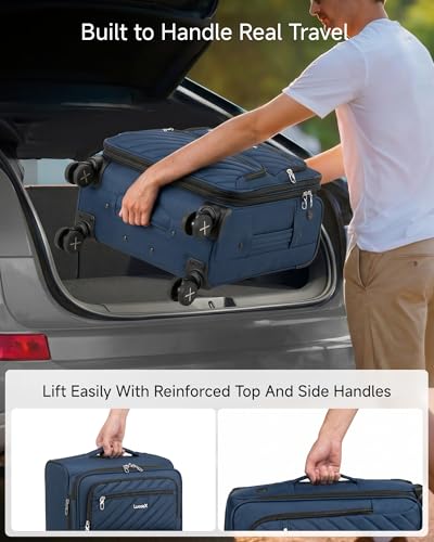 Expandable Softside Carry On Suitcase (Blue Black / Carry-on 20 inch)