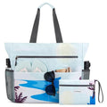 Beach Bag Waterproof Sandproof Large Capacity Foldable for Women (Sunrise Print / 35L)