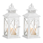 Lantern Decorative Indoor & Outdoor (White / 14.8'' / 2 Pc)