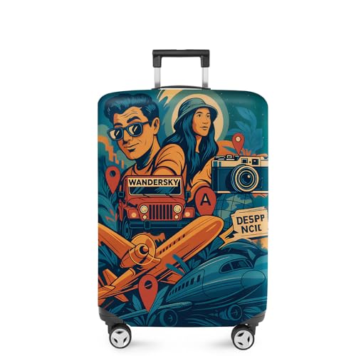 Funny Adventure Travel Luggage Cover (#23 / XL(fits 32-34Inch suitcase))