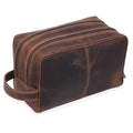 Genuine Leather Toiletry Bag for Men Extra Large Leather Men's Toiletry Bag for Traveling Real Leather Dopp Kit for Men Shaving Bag for Travel (BROWN / Men's Toiletry Bag 2)