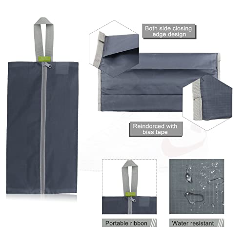 Travel Shoe Organizer with Zipper Closure (Black, Gray, Navy, Rose Red, Moss Green, Wine Red)