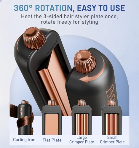 Flat Iron Hair Straightener (Matte Black Rose Gold)