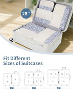 Packing Cubes for Travel (Blue Leaf / 7 Set)