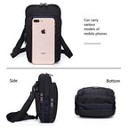 Senient Wolf Waterproof Nylon Multifunctional Phone Crossbody Bag (Black with Navy blue)