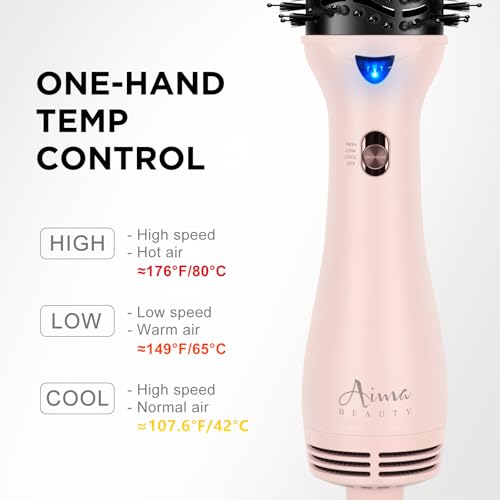 One Step Hair Dryer Brush and Styler Volumizer (Pink / 2.3" Oval Barrel)