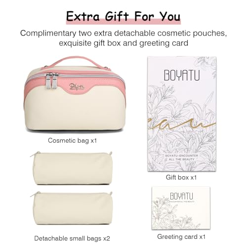 Travel Makeup Bag Organizer Cosmetic Bag (02-D-White)