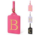 Personalized Initial Luggage Tags (Rose Leather,glod Letter / B)