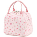 Lunch Bag for Women Men Cute Corduroy Lunch Tote Bags Reusable Insulated Lunch Box Large Capacity Reusable Insulated Cooler for Work Picnic or Travel (Bow Floral 212-Pink / 10L)