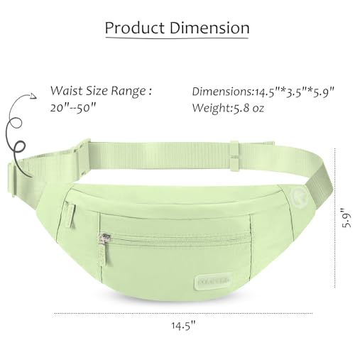 Fanny Pack for Women Fashion Crossbody Bag Travel Essentials Gifts (Light Mint / Large)