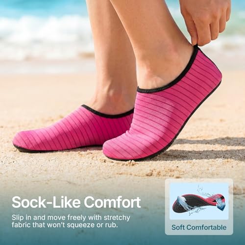 Water Shoes for Women Men Quick (5-6 Women/4-5 Men / Pink-w001)