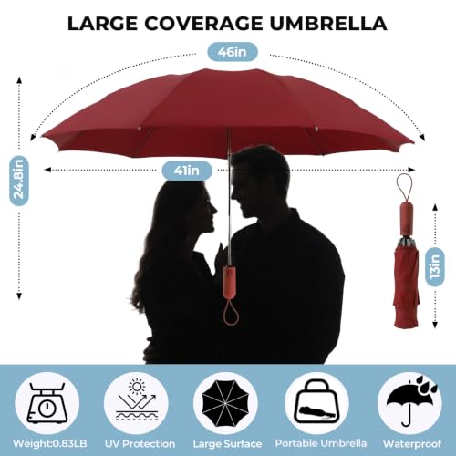 Inverted Umbrella for Rain (Wine / 46 Inch)