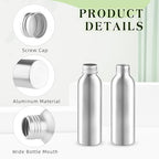 8 Pcs 150ml 5oz Aluminum Bottle Refillable Liquid Container Aluminum Vial Bottles with Screw Cap for Cosmetic Toiletries (5 fl oz)