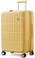Expandable Top Open 28 Inch Checked Luggage with Spinner Wheels (Cheese Yellow / Checked-Large 28-Inch)