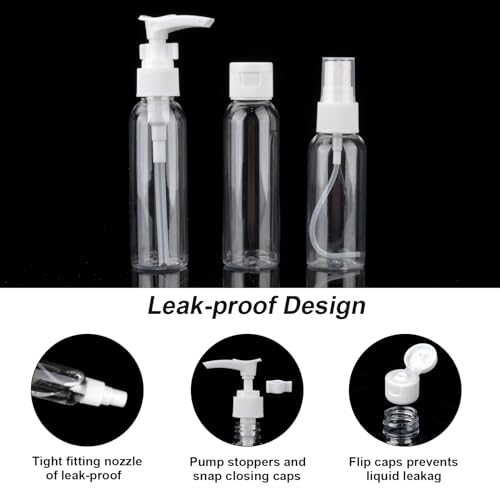13 Pack 2oz TSA Approved Travel Size Bottles for Toiletries (White-13pcs)