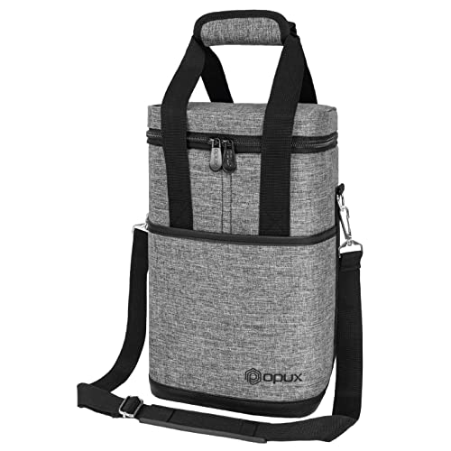 Insulated Wine Cooler Bag (4 Bottle / Heather Gray)