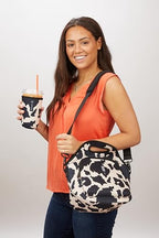 LunchTote Zippered Bag Insulated Neoprene Caddy (Rainbow Leopard / X-Large 6.5 Quart Lunch Tote)