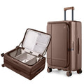 Medium Checked Luggage Flat Top Opening (02-Caramel Latte / Checked 25-Inch (Top Opening, 72L))