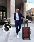 Carry On Luggage 22x14x9 Airline Approved with TSA Lock for Business Trip (22 Inch - Carry-On / Black&Red)