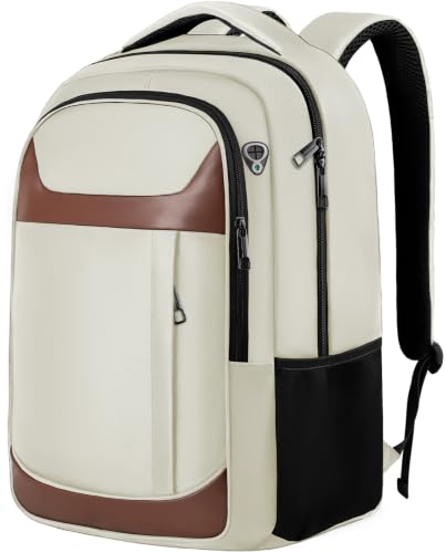 Travel Laptop Backpack 17 Inch (White Brown / 17.3 Inch(40L))