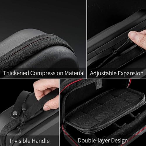 Large Carry Case Carrying Travel Bag for GoPro Max Hero 13 12 11 10 9 8 7 6 5 DJI Action 3 4 5 Osmo Pocket 3 Insta360 X3 X4 X5 Go3 Ace Pro AKASO Battery Charger Strap Mount Accessories (Large / Black)