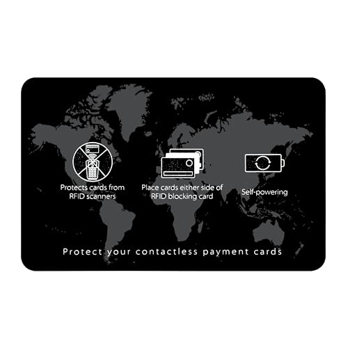 5 Pack RFID Blocking Card for Credit Debit ID Card (Black WM)