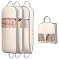 4 Pack 43" Compression Garment Bags for Hanging Clothes With Carry Handles and Window (Beige / 43" 4 Pack)