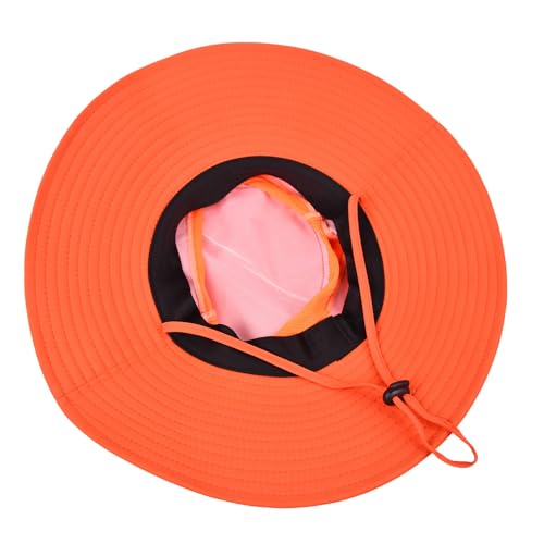 Sun Hats for Men Women UPF 50+ Breathable Wide Brim Summer Fishing (Orange)