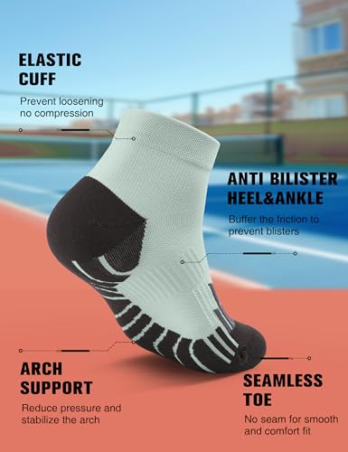 Compression Ankle Running Socks (6-9 / A-white Gray Black)