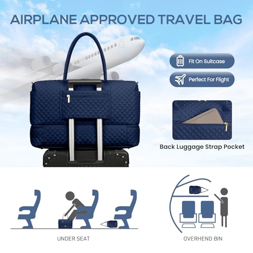 Travel Weekender Bags for Women (62-Blue / Large)
