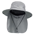 Sun Fishing Hats with Neck Flap for Men Pure Grey (One Size / Pure Grey(with Neck Flap))