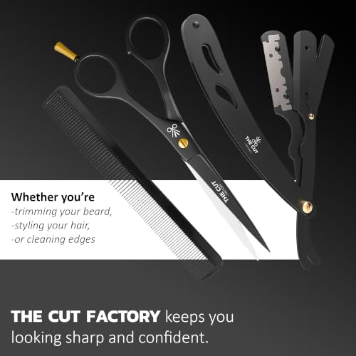 Professional Matte Black Barber Grooming Kit (Black Barber Kit)