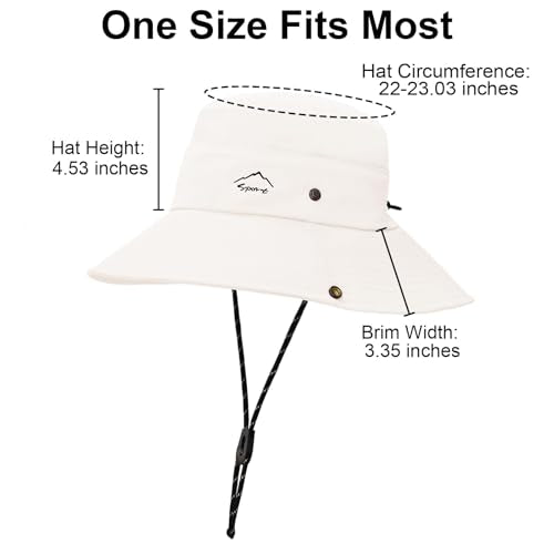 Sun Hats for Women Bucket Hat UV Protection Fishing Hat Wide Brim Safari Hats 2 in 1 Zip (With One Pair Cooling Sleeves-1pack-beige)