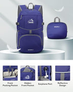 Small Lightweight Packable Hiking Backpack Foldable Travel Daypack (E-dark Blue / 25L)
